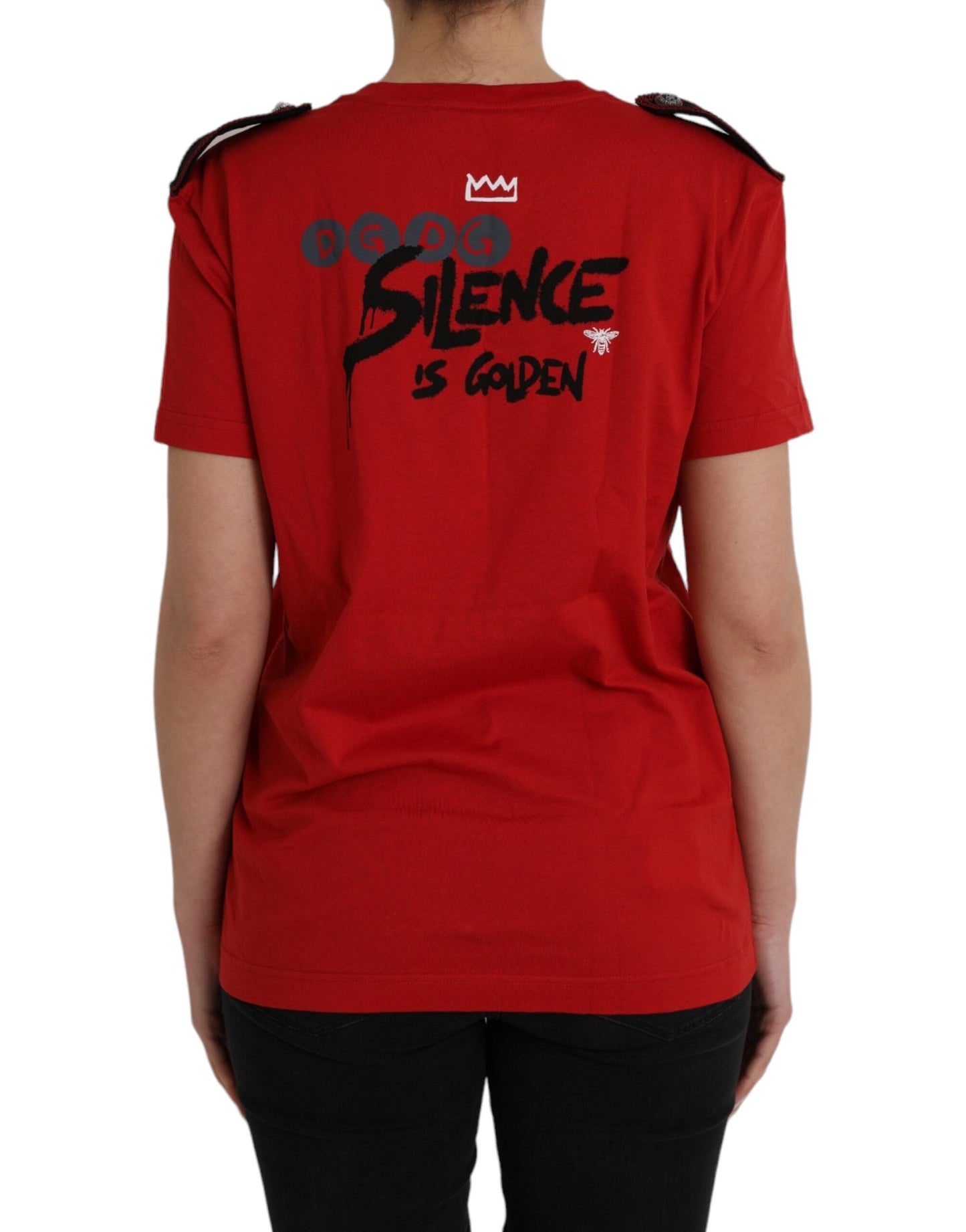 Dolce & Gabbana Red Cotton Graphic Print Crew Neck T-shirt by Dolce & Gabbana