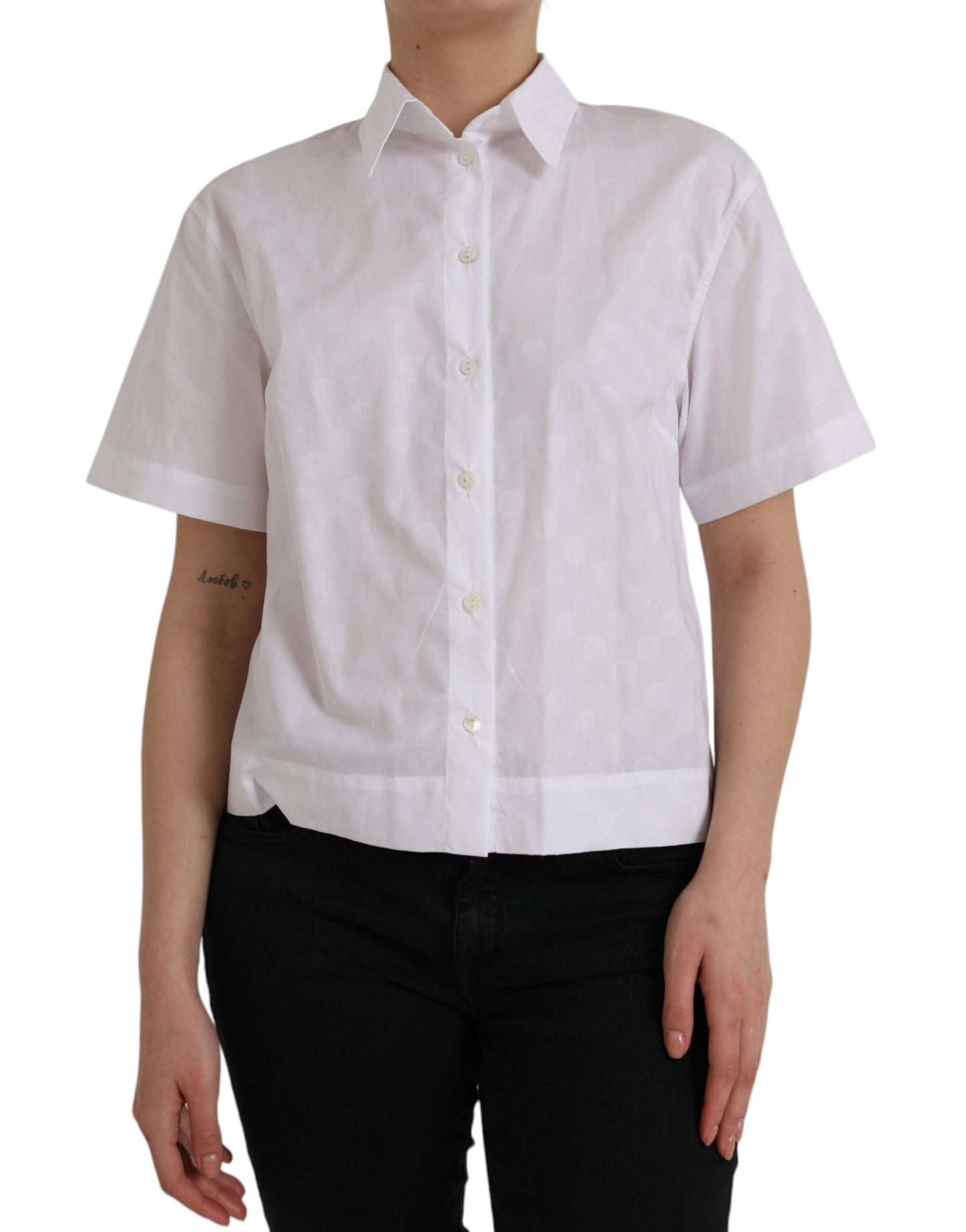 Dolce & Gabbana White Collared Short Sleeve Polo Shirt Top by Dolce & Gabbana