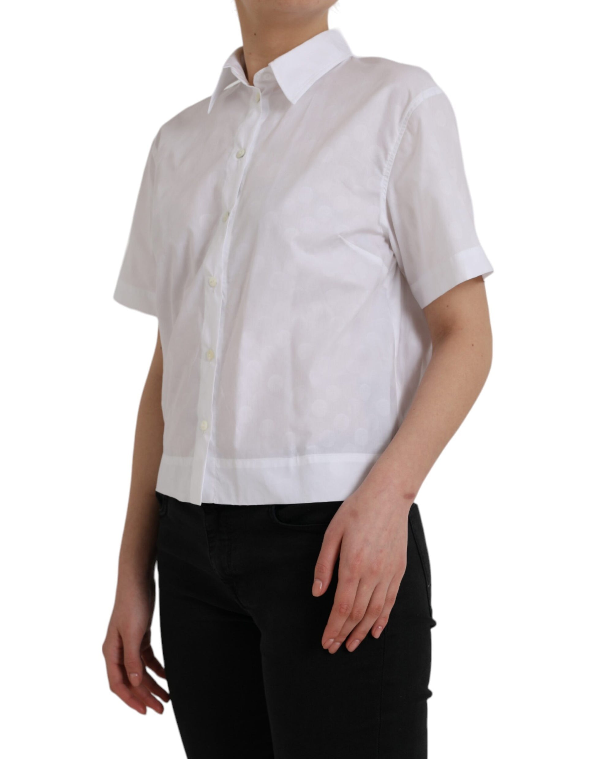 Dolce & Gabbana White Collared Short Sleeve Polo Shirt Top by Dolce & Gabbana
