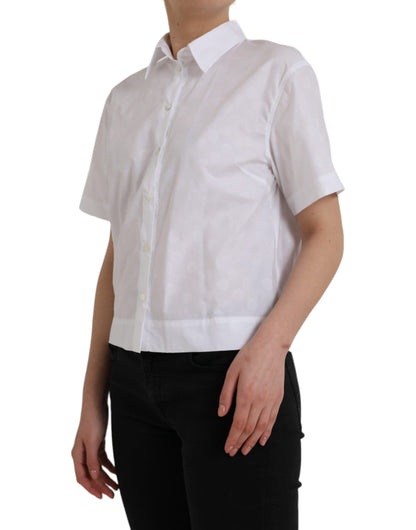 Dolce & Gabbana White Collared Short Sleeve Polo Shirt Top by Dolce & Gabbana