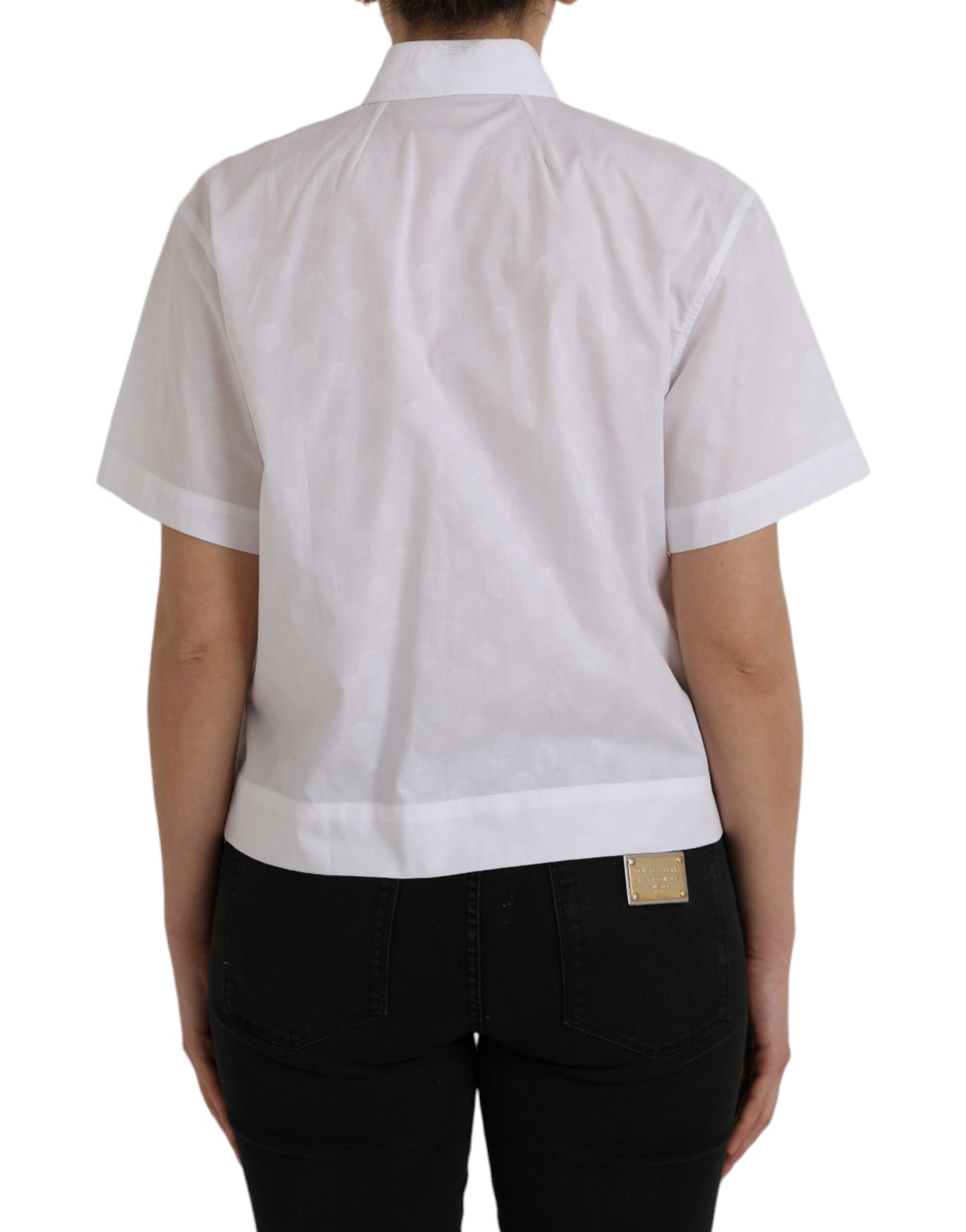 Dolce & Gabbana White Collared Short Sleeve Polo Shirt Top by Dolce & Gabbana