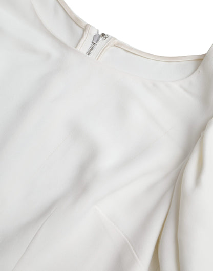 Dolce & Gabbana White Viscose Round Neck Short Sleeves Top by Dolce & Gabbana