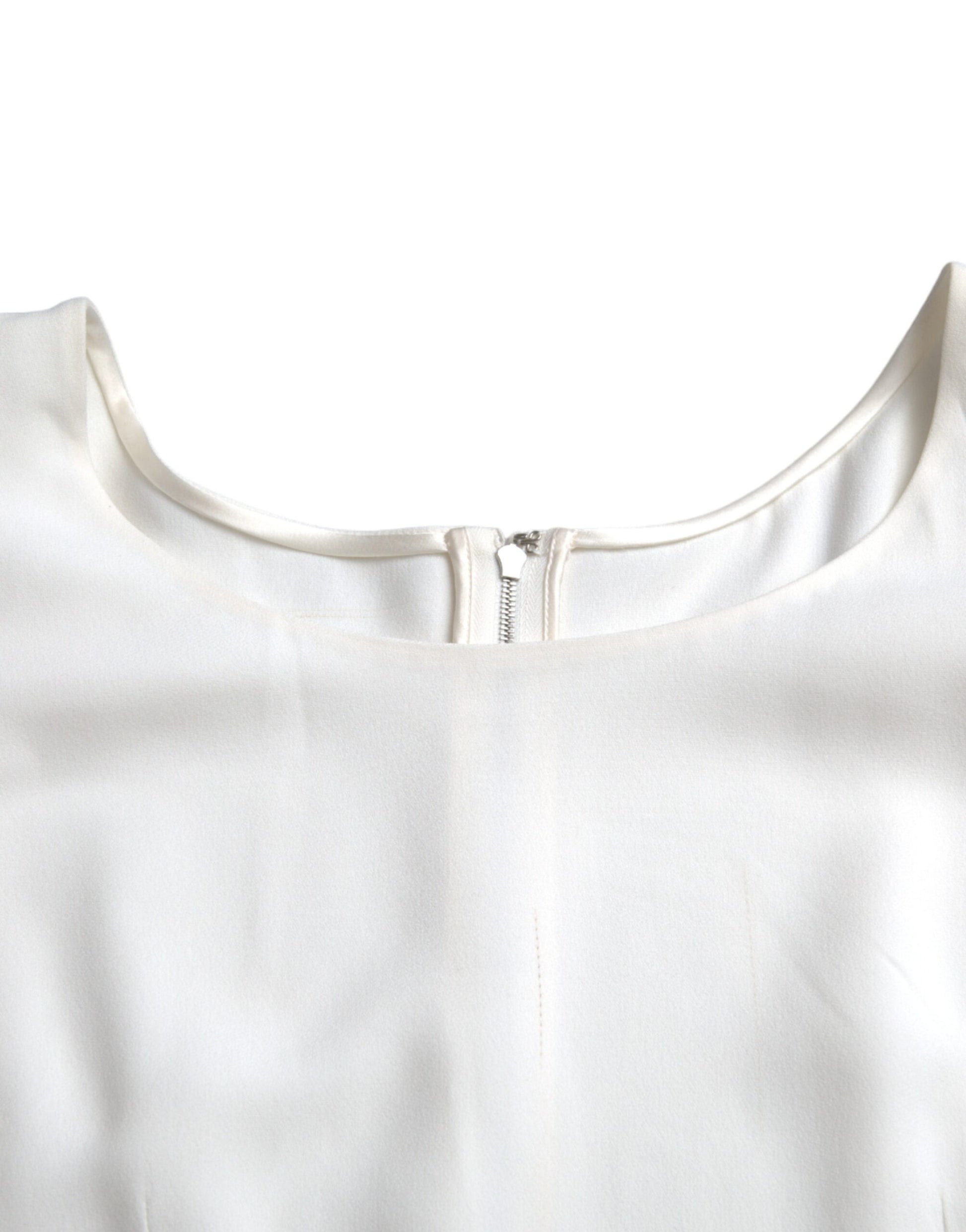 Dolce & Gabbana White Viscose Round Neck Short Sleeves Top by Dolce & Gabbana