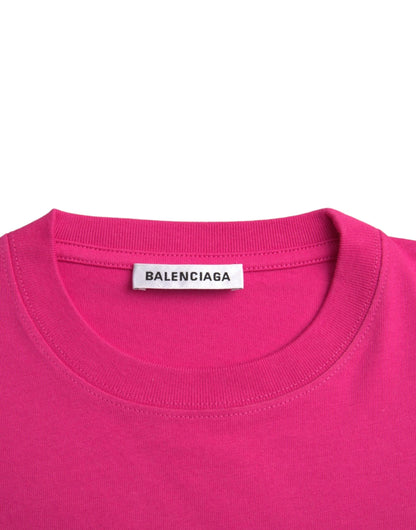T-shirt Balenciaga à manches courtes et col rond en coton rose