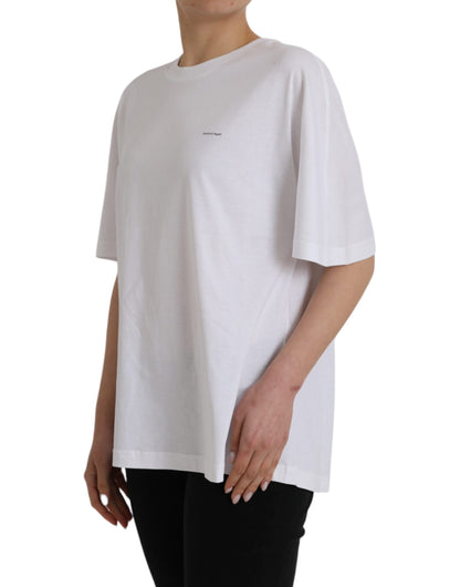 T-shirt à manches courtes et col ras du cou en coton blanc Balenciaga