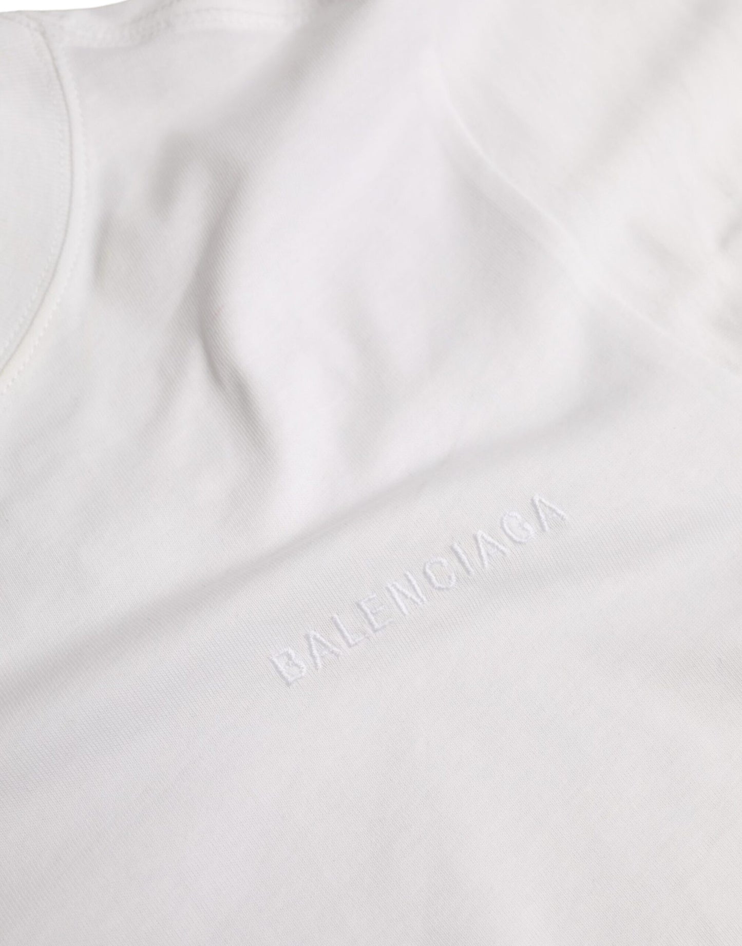 T-shirt Balenciaga blanc en coton à col ras du cou et manches courtes