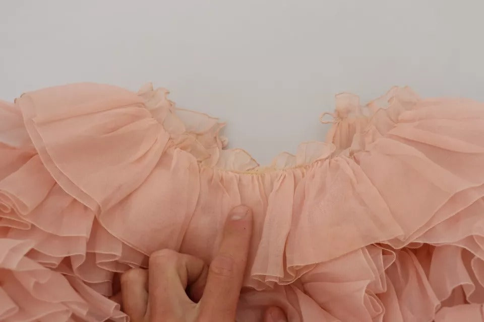 Dolce & Gabbana Pink Ruffles Long Sleeves Pullover Sweater by Dolce & Gabbana
