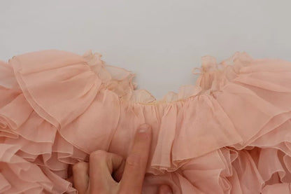 Dolce & Gabbana Pink Ruffles Long Sleeves Pullover Sweater by Dolce & Gabbana