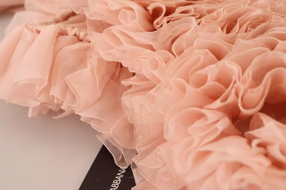 Dolce & Gabbana Pink Ruffles Long Sleeves Pullover Sweater by Dolce & Gabbana