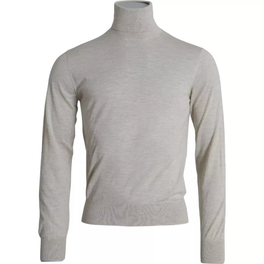 Dolce & Gabbana Pullover Beige Cashmere Turtleneck Sweater by Dolce & Gabbana