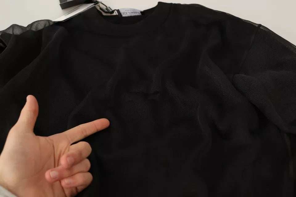Dolce & Gabbana Black Logo Crewneck Long Sleeve Pullover Sweater by Dolce & Gabbana