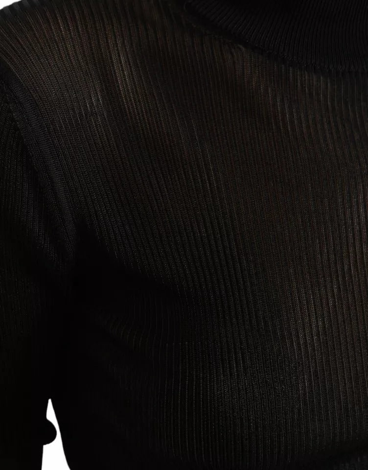 Dolce & Gabbana Black Viscose Turtle Neck Pullover Sweater by Dolce & Gabbana