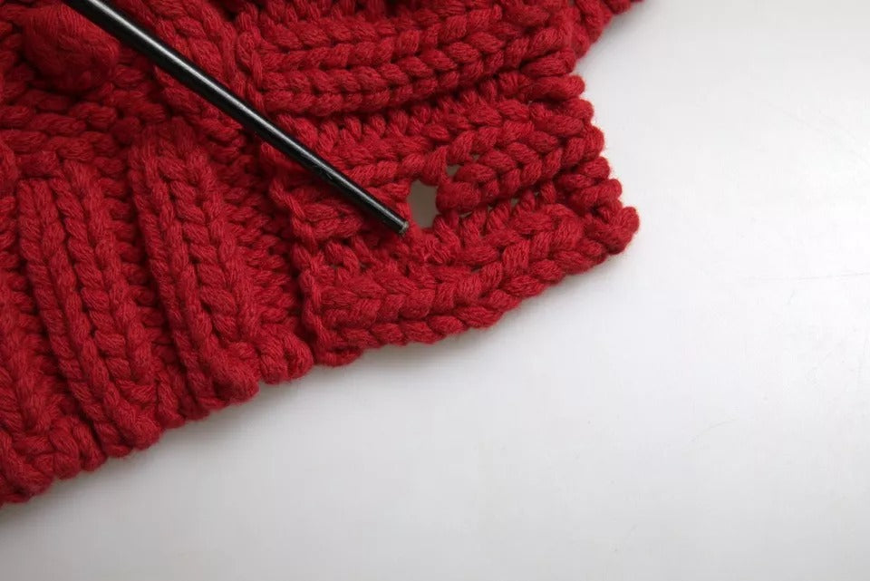Dolce & Gabbana Red Wool Knit Button Down Cardigan Sweater by Dolce & Gabbana