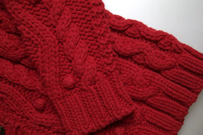 Dolce & Gabbana Red Wool Knit Button Down Cardigan Sweater by Dolce & Gabbana