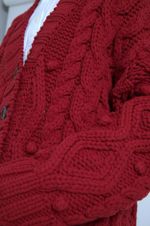 Dolce & Gabbana Red Wool Knit Button Down Cardigan Sweater by Dolce & Gabbana