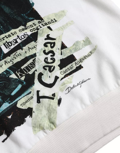 Dolce & Gabbana White Caesar Cotton Hooded Pullover Sweater by Dolce & Gabbana