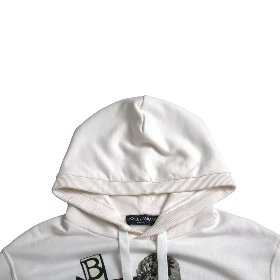 Dolce & Gabbana White Caesar Cotton Hooded Pullover Sweater by Dolce & Gabbana