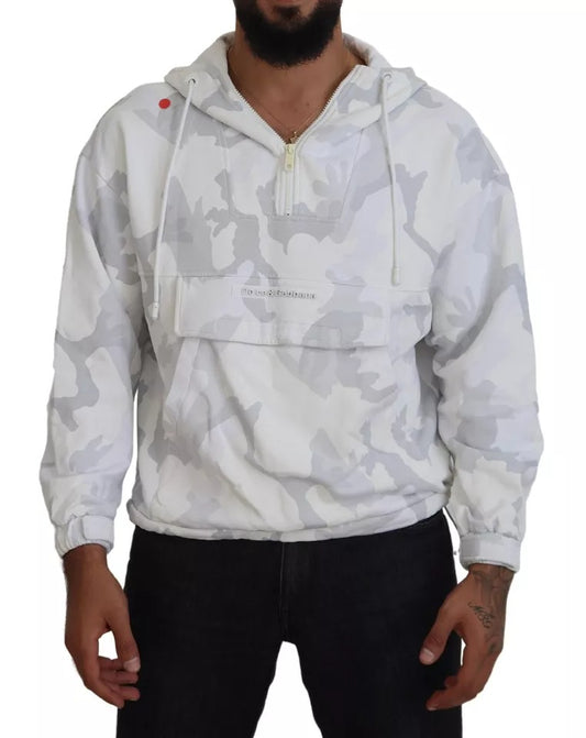 Dolce & Gabbana White Camouflage Hooded Sweatshirt Sweater by Dolce & Gabbana
