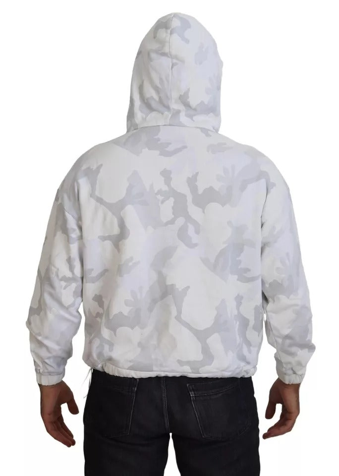 Dolce & Gabbana White Camouflage Hooded Sweatshirt Sweater by Dolce & Gabbana