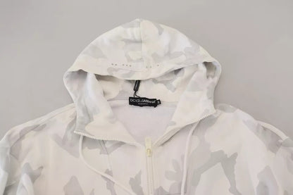 Dolce & Gabbana White Camouflage Hooded Sweatshirt Sweater by Dolce & Gabbana