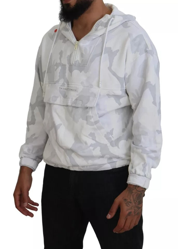 Dolce & Gabbana White Camouflage Hooded Sweatshirt Sweater by Dolce & Gabbana