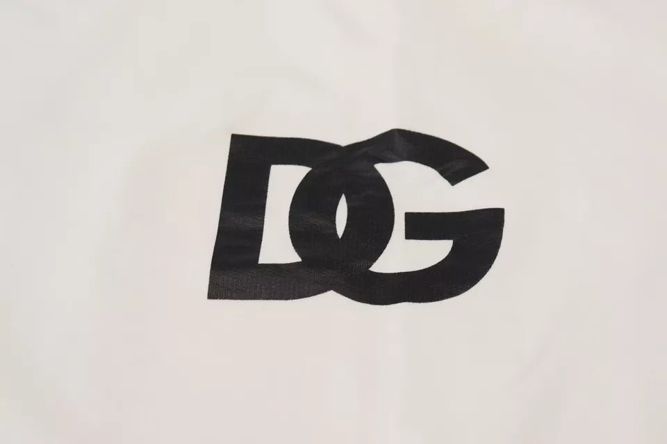 Dolce & Gabbana White Logo Cotton Crew Neck Pullover Sweater by Dolce & Gabbana