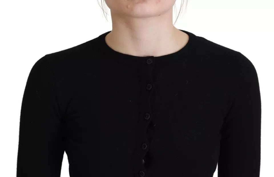 Dolce & Gabbana Black Button Down Slim Cardigan Wool Sweater by Dolce & Gabbana
