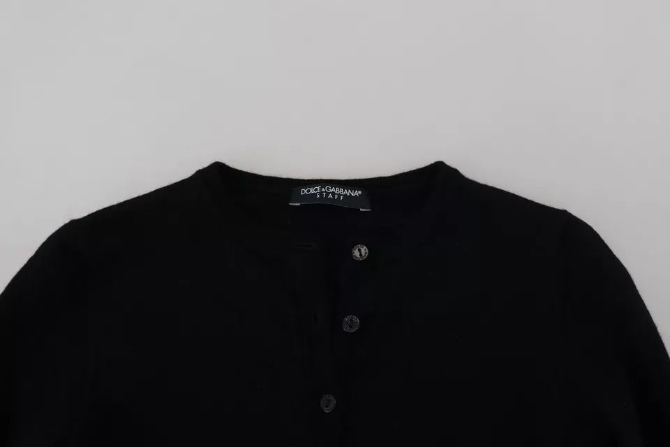 Dolce & Gabbana Black Button Down Slim Cardigan Wool Sweater by Dolce & Gabbana