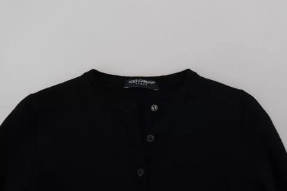 Dolce & Gabbana Black Button Down Slim Cardigan Wool Sweater by Dolce & Gabbana