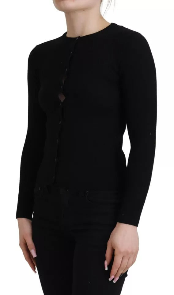 Dolce & Gabbana Black Button Down Slim Cardigan Wool Sweater by Dolce & Gabbana