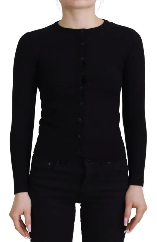 Dolce & Gabbana Black Button Down Slim Cardigan Wool Sweater by Dolce & Gabbana