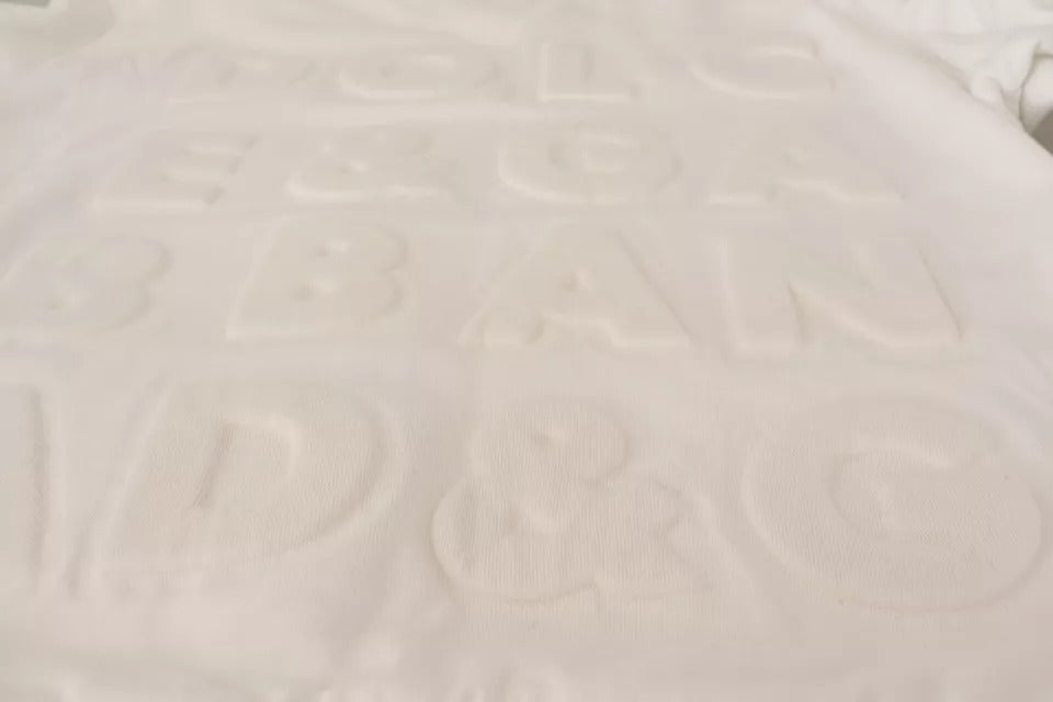 Dolce & Gabbana White Logo Embossed Cotton Sweatshirt Sweater by Dolce & Gabbana