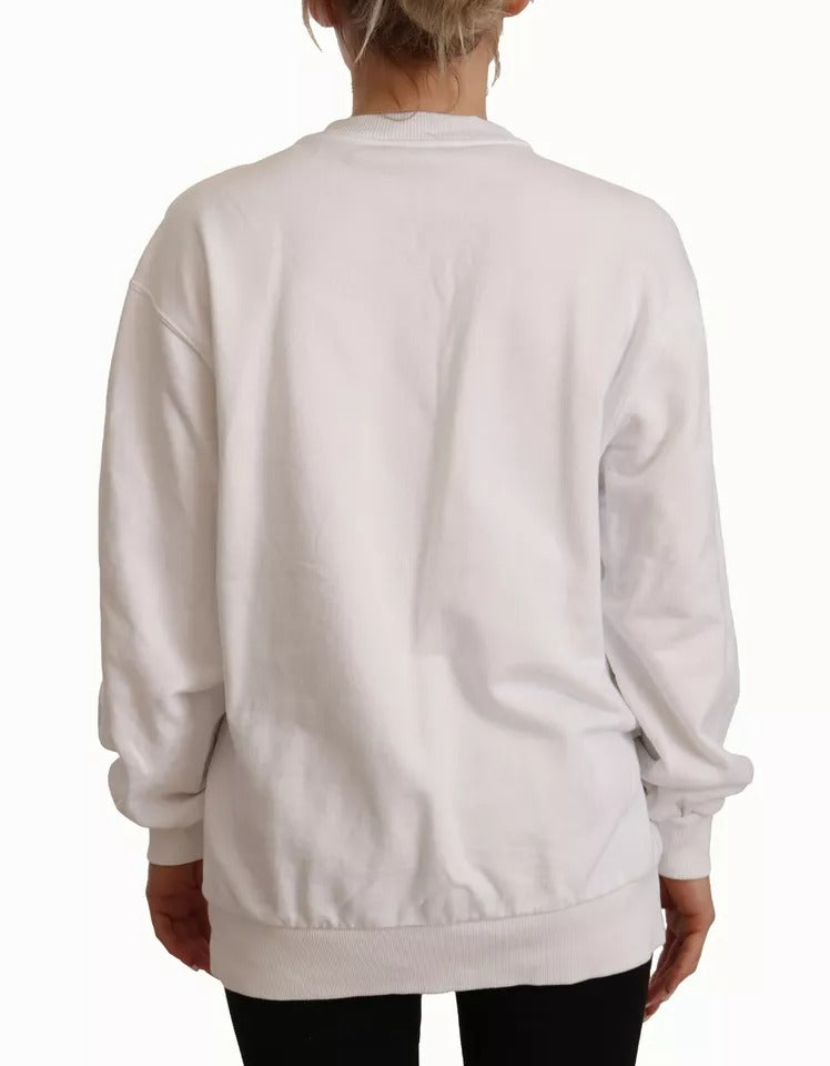 Dolce & Gabbana White Logo Embossed Cotton Sweatshirt Sweater by Dolce & Gabbana