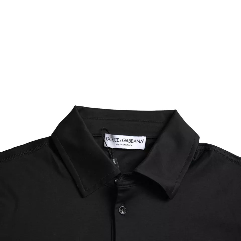 Dolce & Gabbana Black Logo Cotton Collared Polo Top T-shirt by Dolce & Gabbana