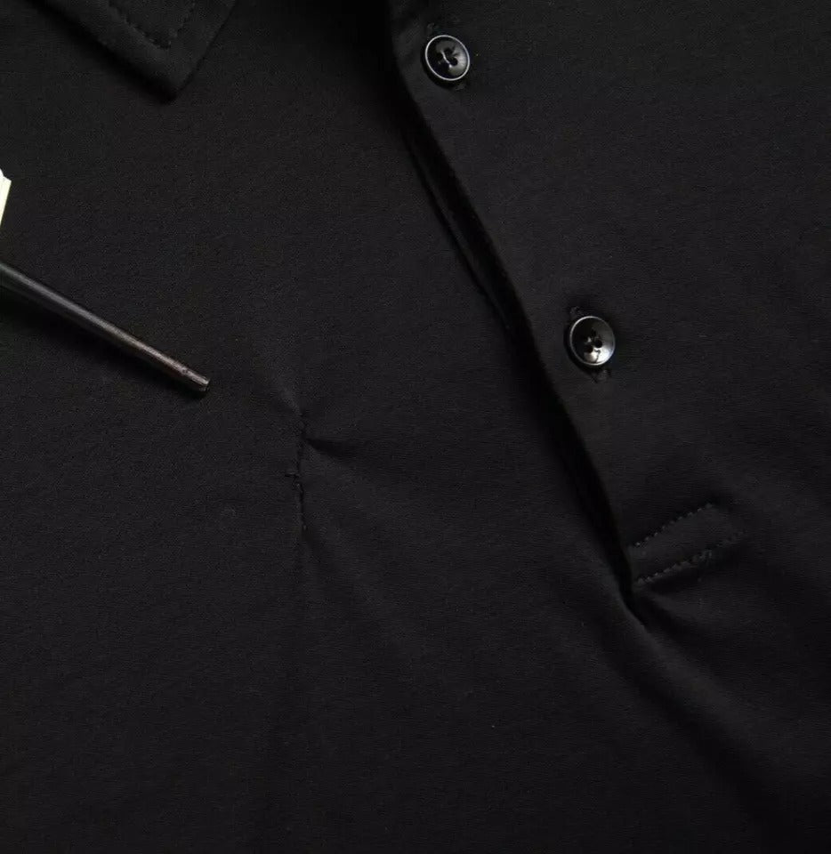 Dolce & Gabbana Black Logo Cotton Collared Polo Top T-shirt by Dolce & Gabbana