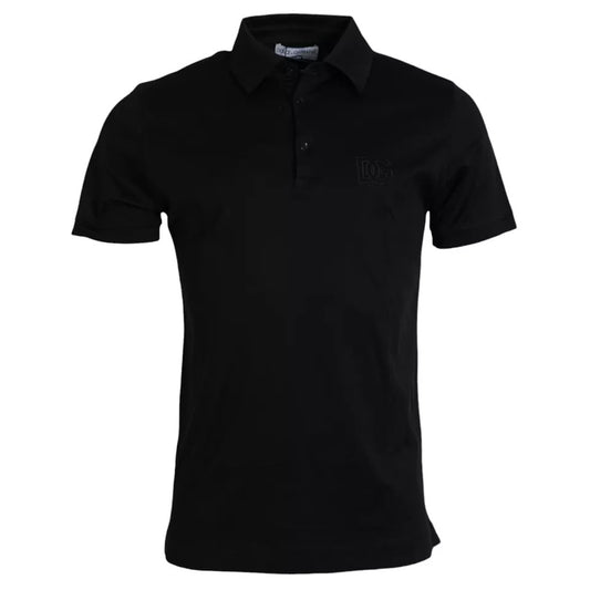 Dolce & Gabbana Black Logo Cotton Collared Polo Top T-shirt by Dolce & Gabbana
