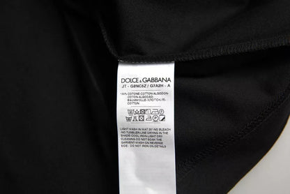 Dolce & Gabbana Black Logo Patch Cotton Crew Neck T-shirt by Dolce & Gabbana