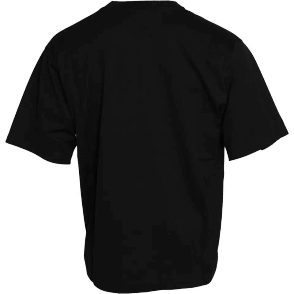 Dolce & Gabbana Black Logo Patch Cotton Crew Neck T-shirt by Dolce & Gabbana