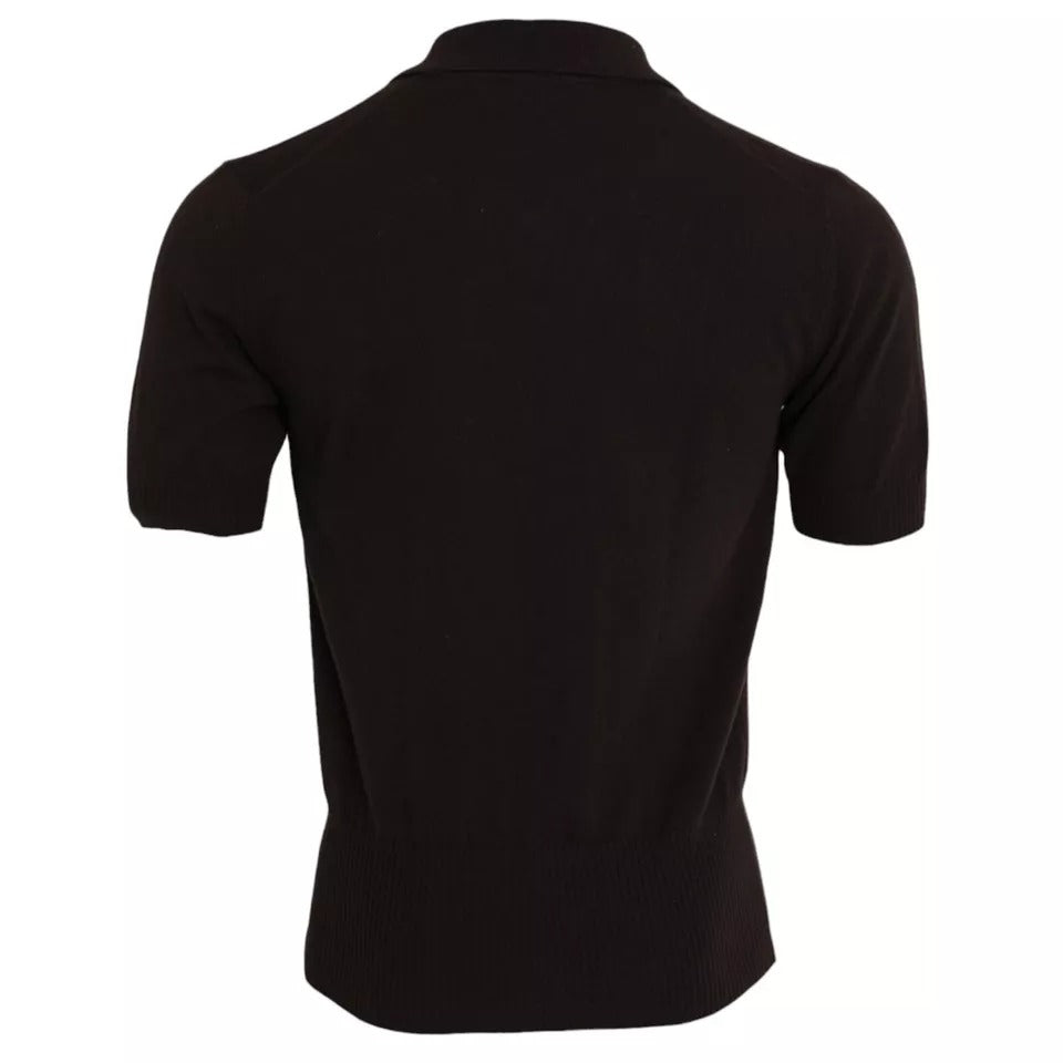Dolce & Gabbana Brown Logo Collared Short Sleeve Men T-shirt by Dolce & Gabbana
