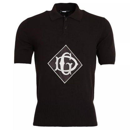 Dolce & Gabbana Brown Logo Collared Short Sleeve Men T-shirt by Dolce & Gabbana