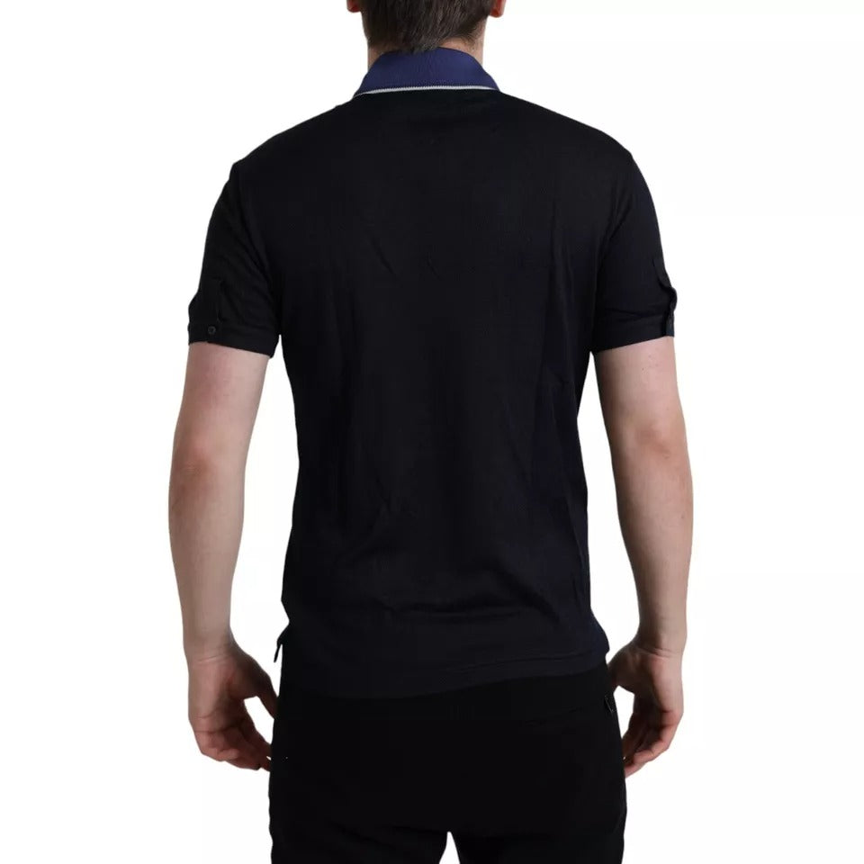 Dolce & Gabbana Navy Blue Collared Short Sleeve Polo T-shirt by Dolce & Gabbana