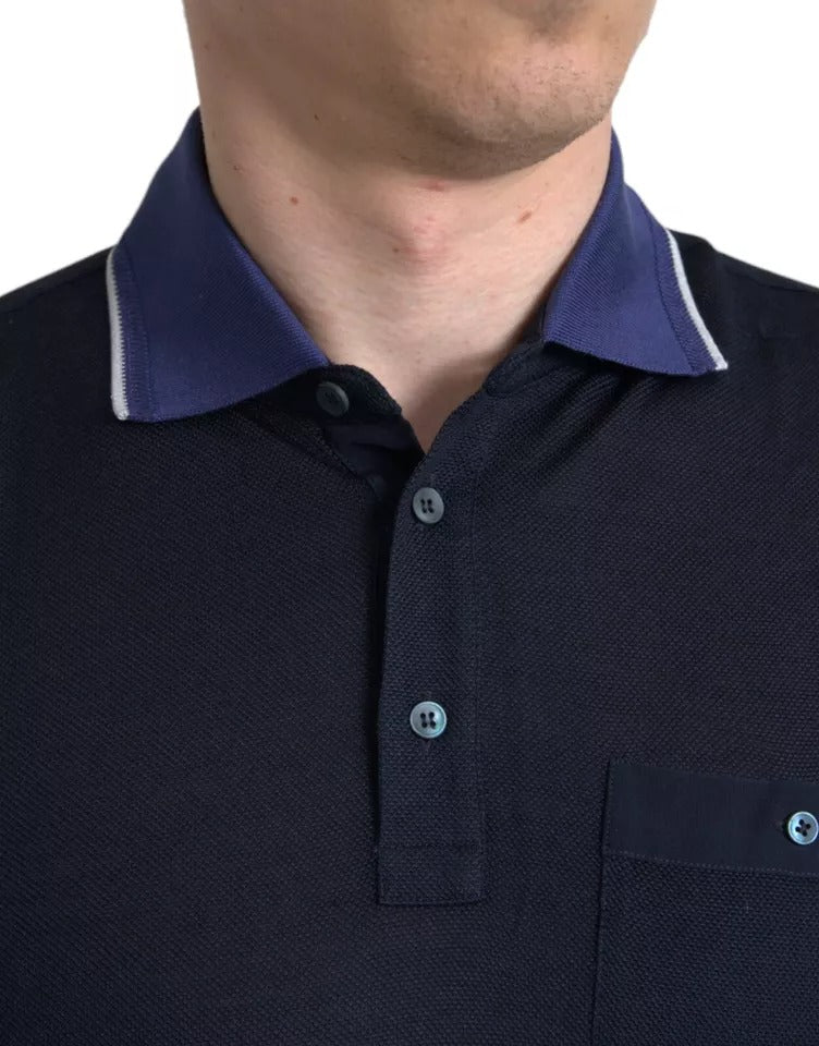 Dolce & Gabbana Navy Blue Collared Short Sleeve Polo T-shirt by Dolce & Gabbana