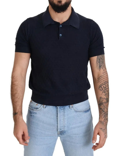 Dolce & Gabbana Dark Blue Collared Polo Casual Silk T-shirt by Dolce & Gabbana
