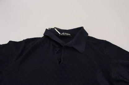 Dolce & Gabbana Dark Blue Collared Polo Casual Silk T-shirt by Dolce & Gabbana