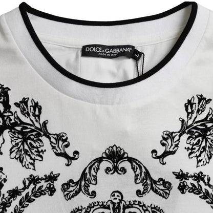 Dolce & Gabbana White Lion Crown Logo Cotton Crewneck T-shirt by Dolce & Gabbana