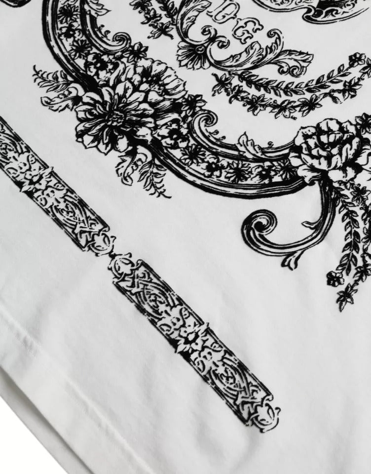 Dolce & Gabbana White Lion Crown Logo Cotton Crewneck T-shirt by Dolce & Gabbana
