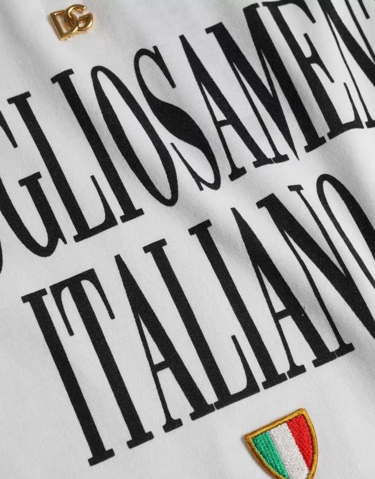 Dolce & Gabbana White Logo Cotton Round Neck Short Sleeves T-shirt by Dolce & Gabbana