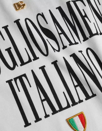 Dolce & Gabbana White Logo Cotton Round Neck Short Sleeves T-shirt by Dolce & Gabbana