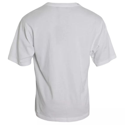 Dolce & Gabbana White Logo Cotton Round Neck Short Sleeves T-shirt by Dolce & Gabbana