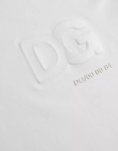 Dolce & Gabbana White Logo Embossed Cotton Crewneck T-shirt by Dolce & Gabbana